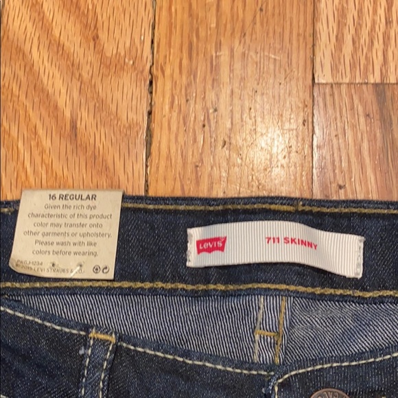 3 for $15 SALE Levi’s 711 Skinny Dark Blue Jeans Size 16 Regular - Picture 5 of 9